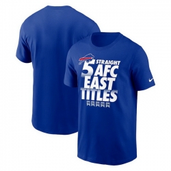 Men Nike Royal Buffalo Bills Five Straight Afc East Division Champions Our Time Is Now T Shirt