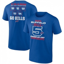 Men Royal Buffalo Bills Five Straight Afc East Division Championships T Shirt