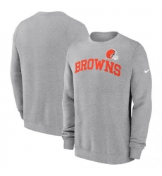 Men Nike Heather Gray Cleveland Browns Club Pullover Sweatshirt