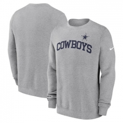 Men Nike Heather Gray Dallas Cowboys Club Pullover Sweatshirt