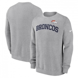 Men Nike Heather Gray Denver Broncos Club Pullover Sweatshirt