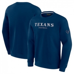 Men Fanatics Navy Houston Texans Elements Unlimited Fleece Pullover Sweatshirt