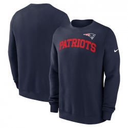 Men Nike Navy New England Patriots Club Pullover Sweatshirt