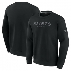 Men Fanatics Black New Orleans Saints Elements Unlimited Fleece Pullover Sweatshirt