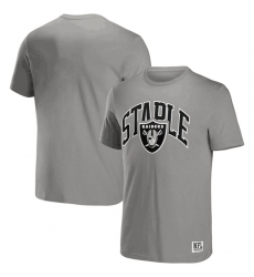 Men Las Vegas Raiders X Staple Grey Logo Lockup T Shirt