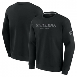 Men Fanatics Black Pittsburgh Steelers Elements Unlimited Fleece Pullover Sweatshirt