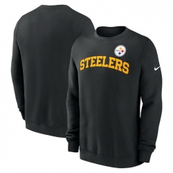 Men Nike Black Pittsburgh Steelers Club Pullover Sweatshirt