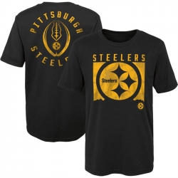 Men Pittsburgh Steelers Black Preschool Liquid Camo Logo T Shirt