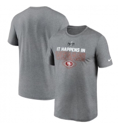 Men San Francisco 49ers Heather Gray Super Bowl LVIII Logo Lockup T Shirt