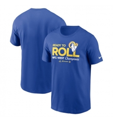 Men Los Angeles Rams Royal 2024 NFC West Champions Locker Room Trophy Collection T Shirt