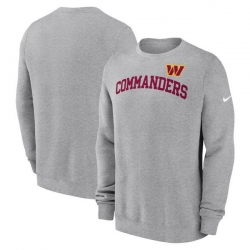 Men Nike Heather Gray Washington Commanders Club Pullover Sweatshirt