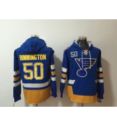 Men St.Louis Blues 50 Jordan Binnington Stitched Hoodie