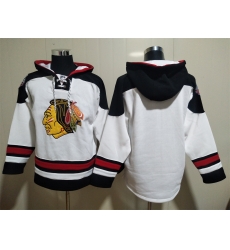 Men Chicago Blackhawks Blank White Stitched NHL Hoodie