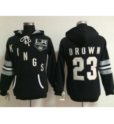 Los Angeles Kings 23 Dustin Brown Black Women Old Time Heidi Hoodie