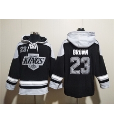 Men Los Angeles Kings 23 Dustin Brown Black Ageless Must Have Lace Up Pullover Hoodie