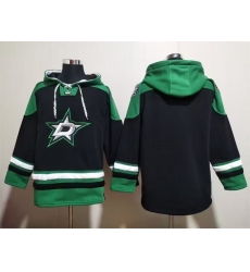 Men Dallas Stars Blank Black Green Lace Up Pullover Hoodie