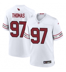 Men Arizona Cardinals 97 Cameron Thomas White 2023 Stitched Game Football Jersey