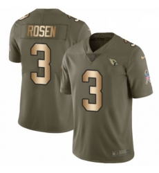 Men Nike Arizona Cardinals 3 Josh Rosen Limited OliveGold 2017 Salute to Service NFL Jersey