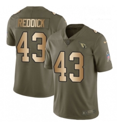 Men Nike Arizona Cardinals 43 Haason Reddick Limited OliveGold 2017 Salute to Service NFL Jersey