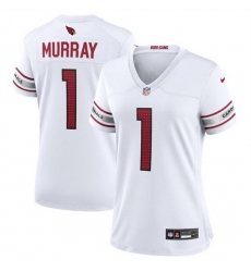 Women Arizona Cardinals 1 Kyler Murray New White Stitched Game Jersey