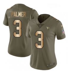 Womens Nike Arizona Cardinals 3 Carson Palmer Limited OliveGold 2017 Salute to Service NFL Jersey