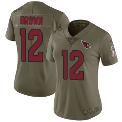 Womens Nike Cardinals #12 John Brown Olive  Stitched NFL Limited 2017 Salute to Service Jersey