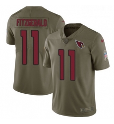 Youth Nike Arizona Cardinals 11 Larry Fitzgerald Limited Olive 2017 Salute to Service NFL Jersey