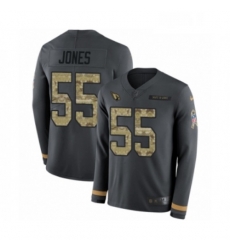 Youth Nike Arizona Cardinals 55 Chandler Jones Limited Black Salute to Service Therma Long Sleeve NFL Jersey