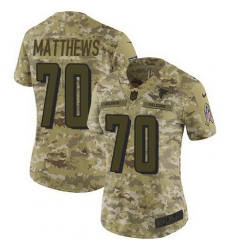 Falcons 70 Jake Matthews Camo Womens Stitched Football Limited 2018 Salute to Service Jersey