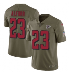 Youth Nike Falcons #23 Robert Alford Olive Stitched NFL Limited 2017 Salute to Service Jersey