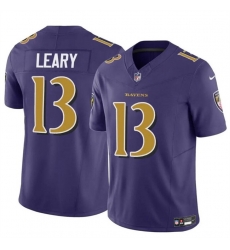 Men Baltimore Ravens 13 Devin Leary Purple 2023 F U S E Vapor Limited Football Jersey