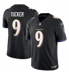 Men Baltimore Ravens 9 Justin Tucker Black 2023 F U S E Vapor Jersey