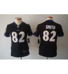 Nike Women Baltimore Ravens #82 Smith Black Color[NIKE LIMITED Jersey]