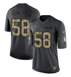 Nike Ravens #58 Elvis Dumervil Black Youth Stitched NFL Limited 2016 Salute to Service Jersey