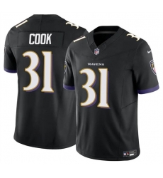 Youth Baltimore Ravens 31 Dalvin Cook Black 2024 F U S E  Stitched Jersey