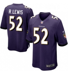 Youth Nike Baltimore Ravens 52 Ray Lewis Game Purple Team Color NFL Jersey