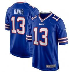 Men Buffalo Bills 13 Gabe Davis Royal Stitched Game Jersey