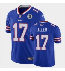 Men Buffalo Bills 17 Josh Allen Blue With NO 3 Patch Vapor Untouchable Limited Stitched Jersey