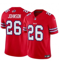 Men Buffalo Bills 26 Ty Johnson Red 2024 F U S E Vapor Untouchable Limited Stitched Football Jersey