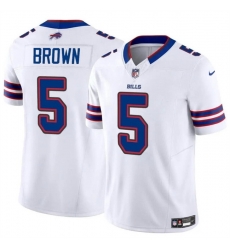 Men Buffalo Bills 5 Anthony Brown White 2024 F U S E  Vapor Untouchable Limited Stitched Football Jersey