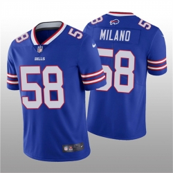 Men Buffalo Bills 58 Matt Milano 2022 Royal Vapor Untouchable Limited Stitched Jersey