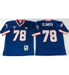 Men Buffalo Bills 78 Bruce Smith Blue M&N Throwback Jersey