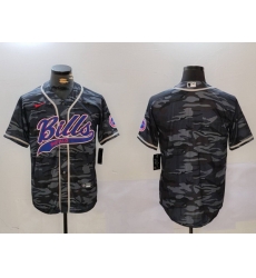 Men Buffalo Bills blank Camo Team Cool Base Stitched Baseball Jersey