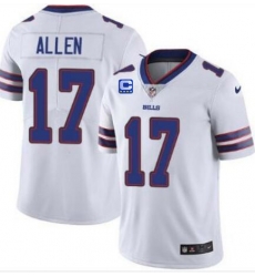 Men's Buffalo Bills 2022 #17 Josh Allen White With 4-star C Patch Vapor Untouchable Limited Stitched Jersey