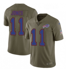 Mens Nike Buffalo Bills 11 Zay Jones Limited Olive 2017 Salute to Service NFL Jersey