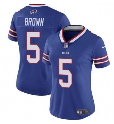 Women Buffalo Bills 5 Anthony Brown Blue Vapor Stitched Football Jersey