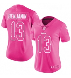 Womens Nike Buffalo Bills 13 Kelvin Benjamin Limited Pink Rush Fashion NFL Jersey