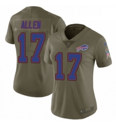 Womens Nike Buffalo Bills 17 Josh Allen Limited Olive 2017 Salute to Service NFL Jersey