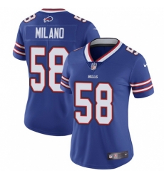 Women's Nike Buffalo Bills #58 Matt Milano Royal Blue Team Color Vapor Untouchable Limited Player NFL Jersey