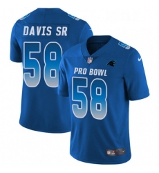 Mens Nike Carolina Panthers 58 Thomas Davis Limited Royal Blue 2018 Pro Bowl NFL Jersey